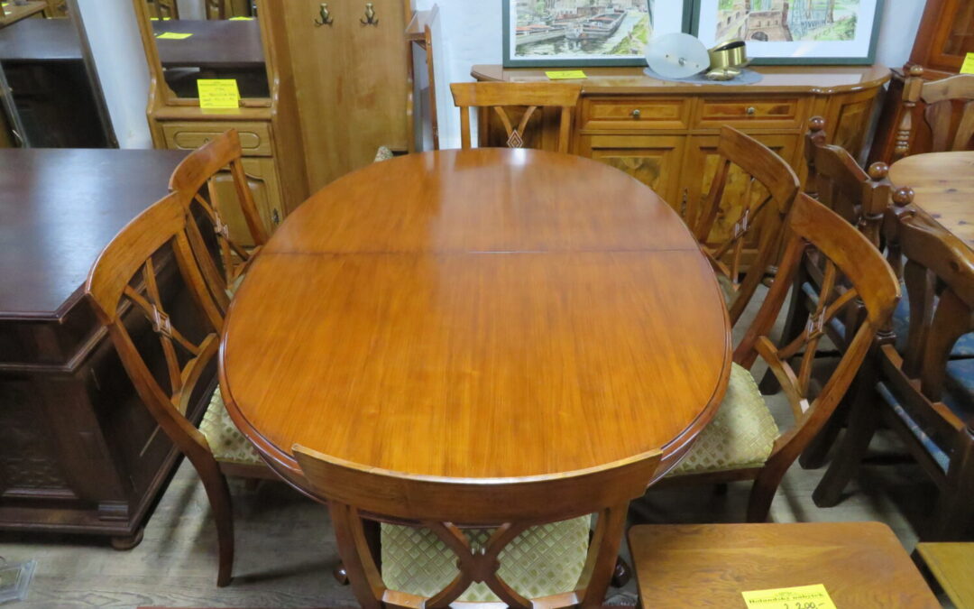 Stůl rozkl.+ 6židlí